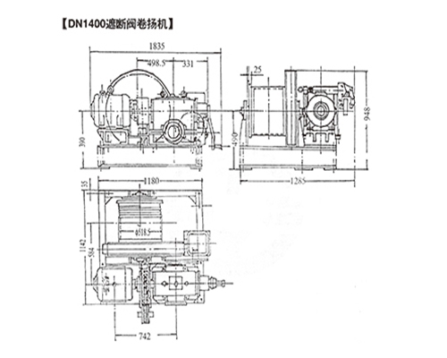 貴港DN1400遮斷閥卷揚機